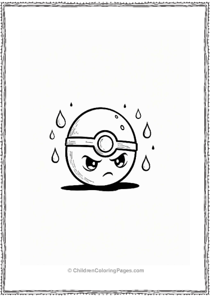 Sad Pokeball With Raindrops Free PDF Printable