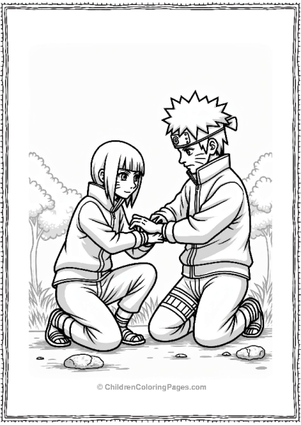 Sakura Bandaging Naruto During Training Free PDF Printable