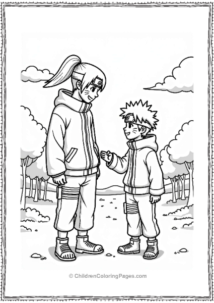 Sakura Encouraging Narutos Training Free PDF Printable