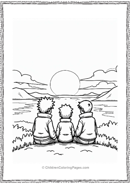 Sasuke And Friends Watching A Sunset Free PDF Printable