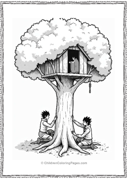 Sasuke And Itachi Building A Treehouse Free PDF Printable