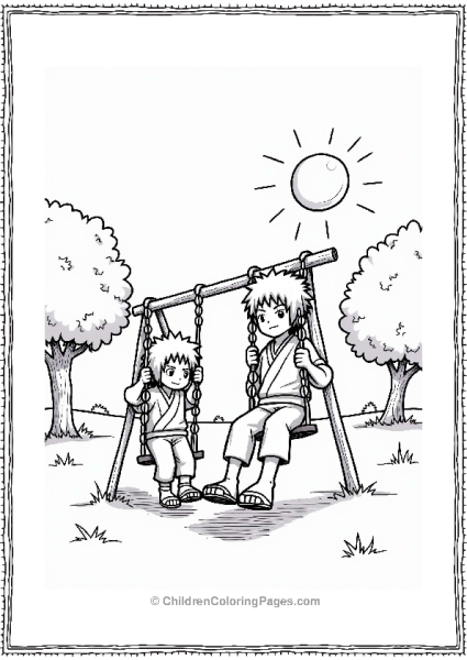 Sasuke And Itachi On A Swing Free PDF Printable