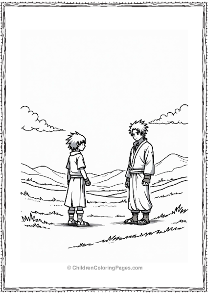 Sasuke And Itachi Practicing Skills Free PDF Printable