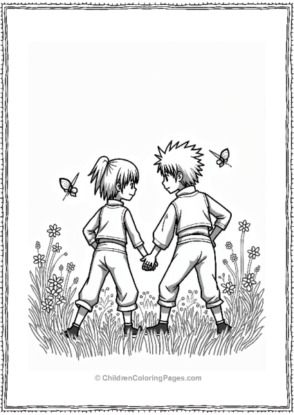Sasuke And Sakura Training In A Meadow Free PDF Printable