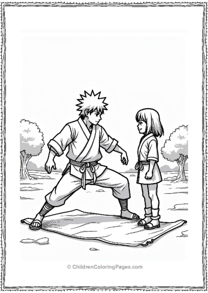 Sasuke And Sakura Training Together Free PDF Printable