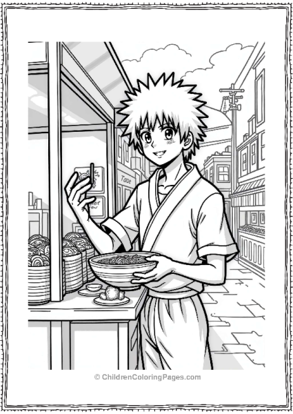 Sasuke At A Street Food Cart Free PDF Printable