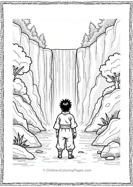 Sasuke At A Waterfall Oasis Free PDF Printable