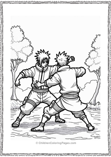 Sasuke Battling Orochimaru Scene Free PDF Printable