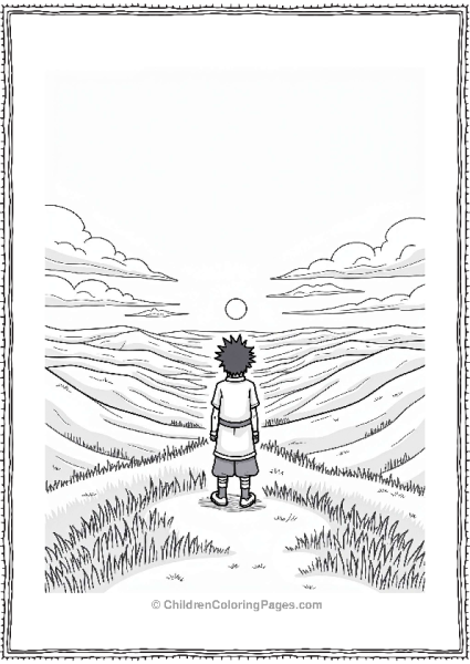 Sasuke Contemplating At Sunset Free PDF Printable