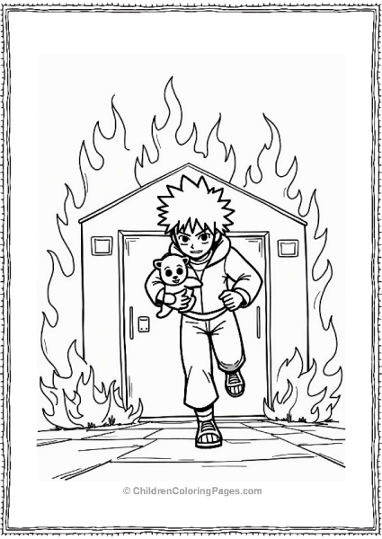 Sasuke Escapes A Burning Building Free PDF Printable