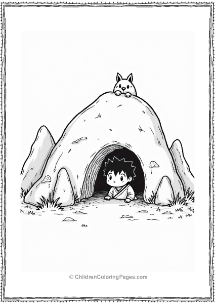 Sasuke Exploring A Cave Free PDF Printable
