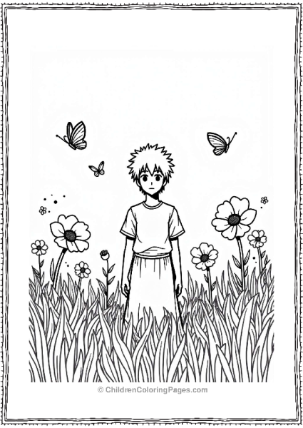 Sasuke In A Flower Field Free PDF Printable