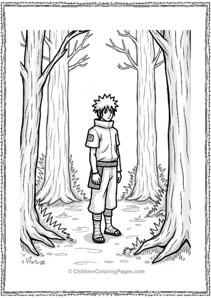 Sasuke In A Forest Clearing Free PDF Printable