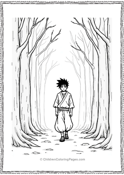Sasuke In A Misty Forest Free PDF Printable