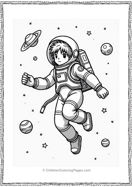 Sasuke In A Space Suit Floating Among Stars Free PDF Printable