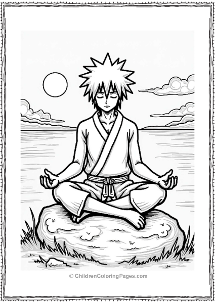 Sasuke Meditating At Sunset Free PDF Printable