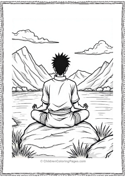 Sasuke Meditating By A Calm Lake Free PDF Printable