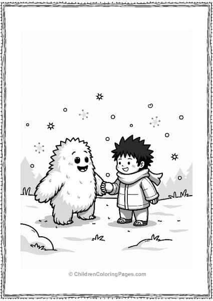 Sasuke Meets A Gentle Yeti In Snow Free PDF Printable