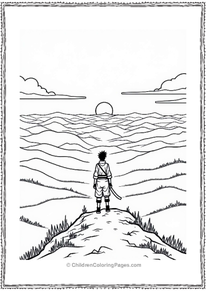 Sasuke On A Mountain Peak Free PDF Printable