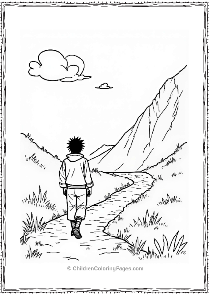 Sasuke On A Mountain Trail Free PDF Printable