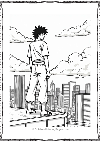 Sasuke On A Rooftop Overlooking The City Free PDF Printable