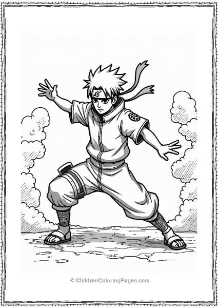 Sasuke Practicing Ninjutsu Free PDF Printable