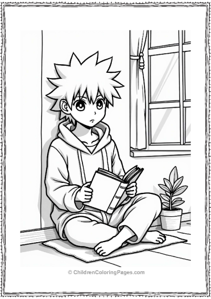 Sasuke Reading In A Cozy Corner Free PDF Printable