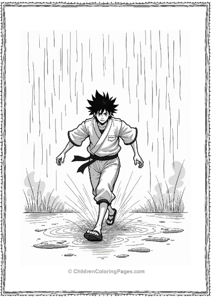 Sasuke Running In The Rain Free PDF Printable