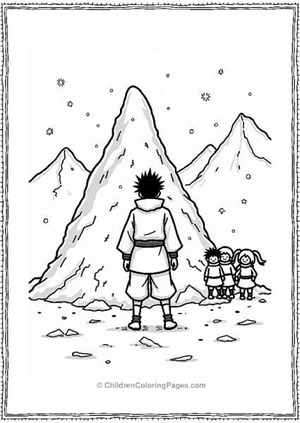 Sasuke Shielding Children From An Avalanche Free PDF Printable
