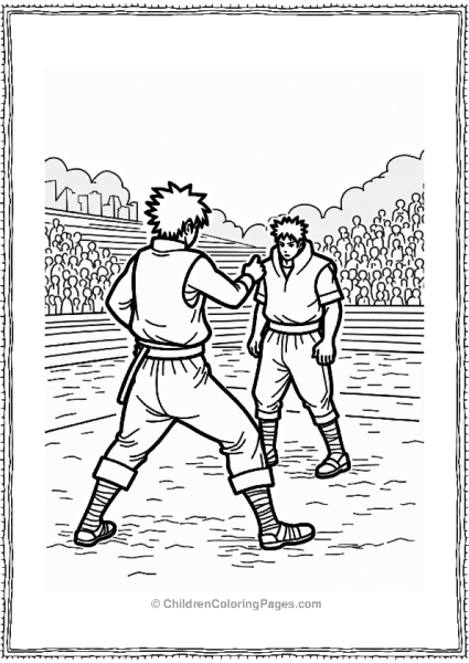 Sasuke Sparring In Training Arena Free PDF Printable