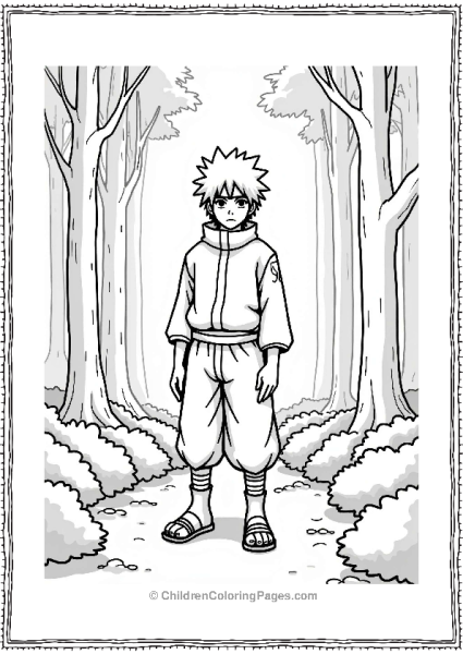 Sasuke Standing In A Serene Forest Free PDF Printable