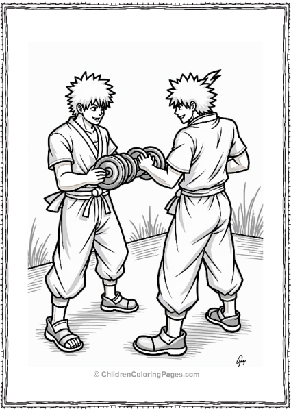 Sasuke Training With Guy Free PDF Printable