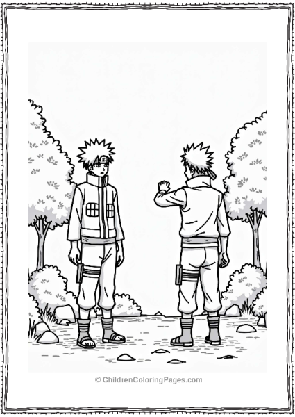 Sasuke Training With Kakashi In The Forest Free PDF Printable
