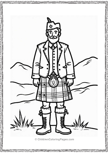 Scottish Highlander In Diamond Patterns Free PDF Printable
