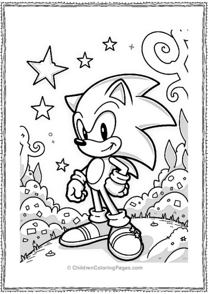 Shadow Sonic Among Stars And Swirls Free PDF Printable