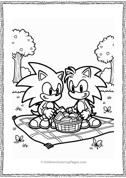 Shadow Sonic And Amys Picnic Free PDF Printable