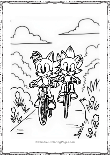 Shadow Sonic And Tails Biking Together Free PDF Printable