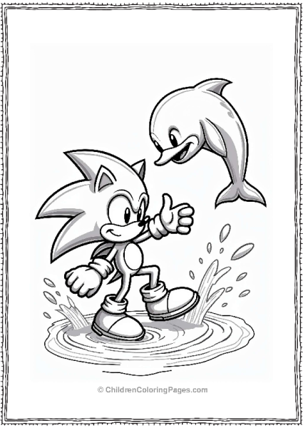 Shadow Sonic And The Playful Dolphin Free PDF Printable