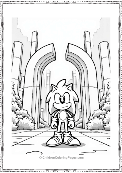 Shadow Sonic At The City Gateway Free PDF Printable