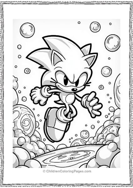 Shadow Sonic Bouncing In A Bubble World Free PDF Printable
