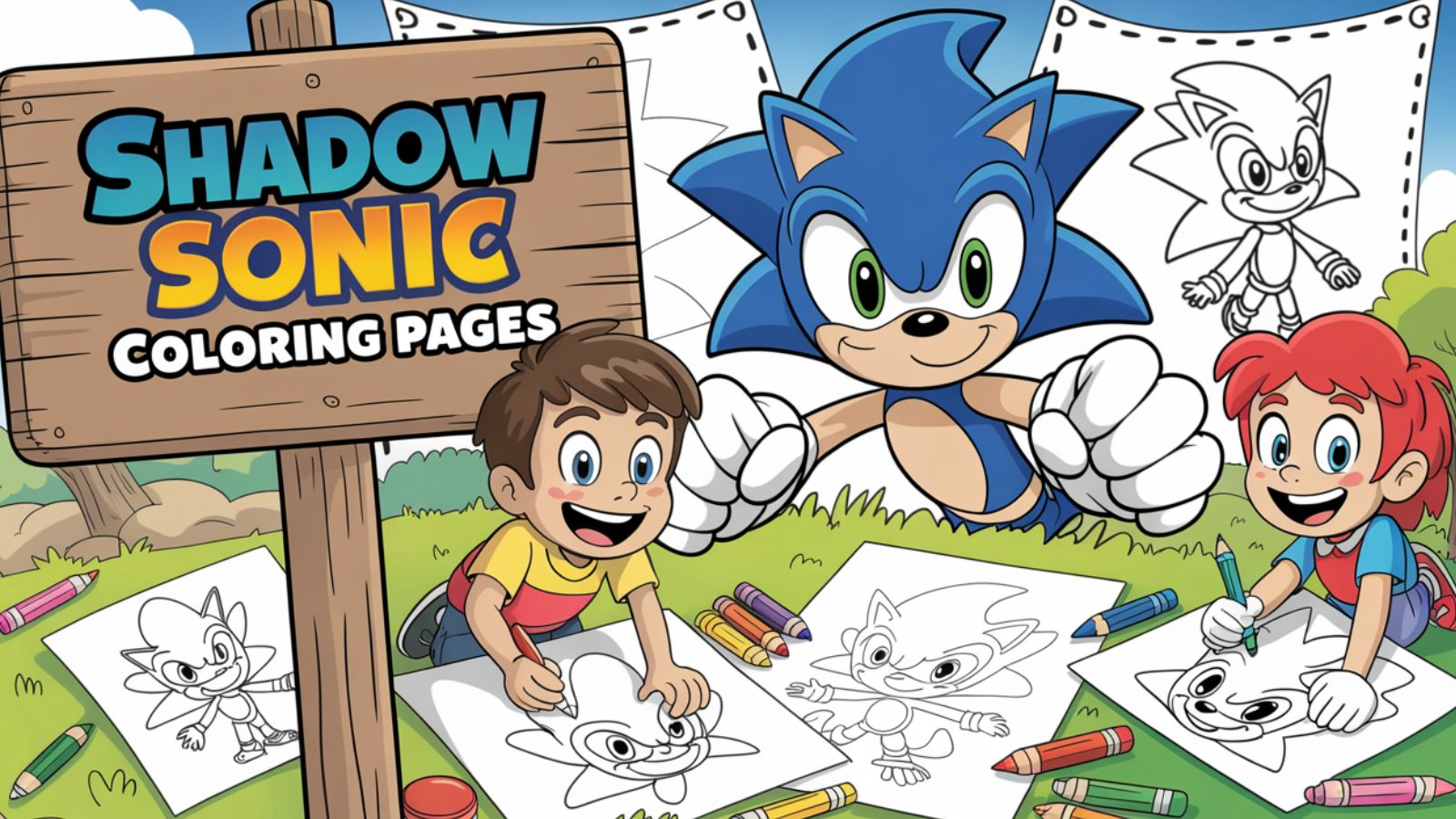 Shadow Sonic Coloring Pages – Free PDF Printables🦔🖤🌀🧠💫