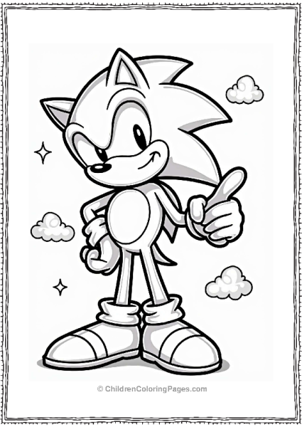 Shadow Sonic In A Confident Pose Free PDF Printable