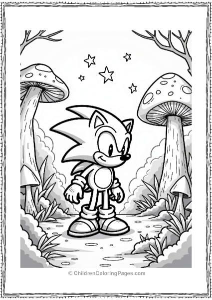Shadow Sonic In A Mystic Forest Free PDF Printable