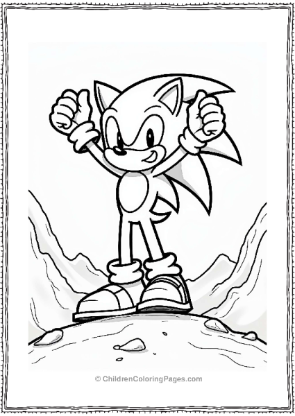 Shadow Sonic In A Victory Pose Free PDF Printable