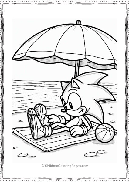 Shadow Sonic Lounging On The Beach Free PDF Printable