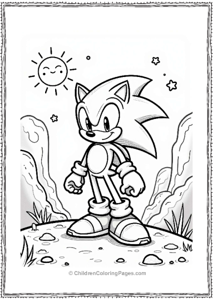 Shadow Sonic On A Colorful Alien Planet Free PDF Printable