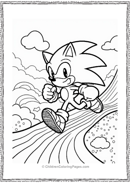 Shadow Sonic On A Rainbow Path Free PDF Printable