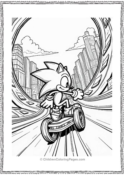 Shadow Sonic Racing On A Futuristic Track Free PDF Printable