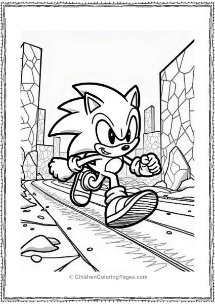 Shadow Sonic Racing Through Geometric Shapes Free PDF Printable