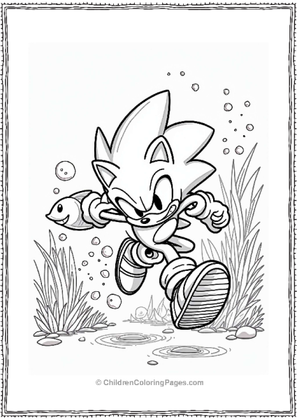 Shadow Sonic Racing With Fish Underwater Free PDF Printable